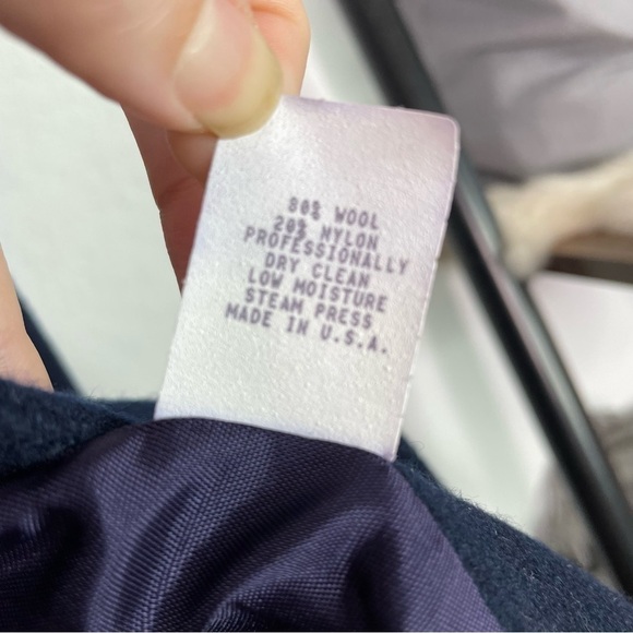 VINTAGE Jonathan Michael Navy Wool Double Breasted Military Pea Coat - Picture 6 of 6